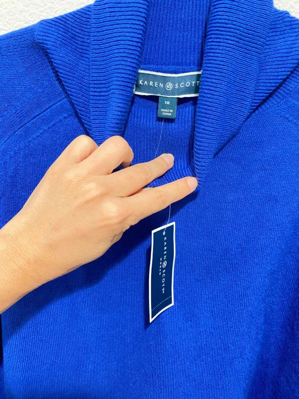 Karen Scott Lux Turtleneck Luxsoft Deep Pacific Royal Blue 1X